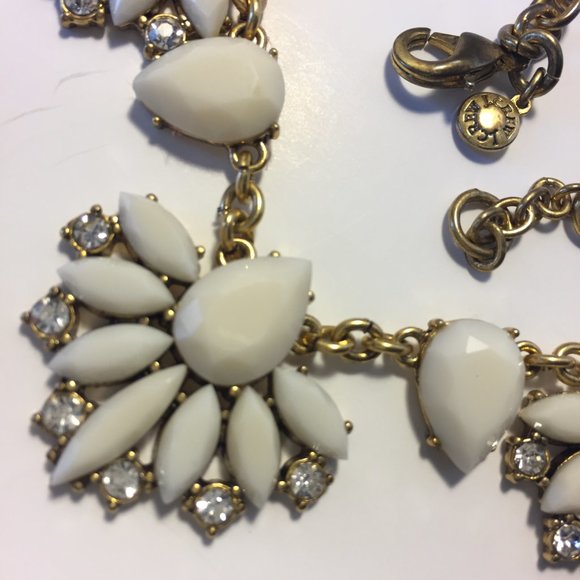 🏆💎JCREW🏆Gold/White/CZ Statement Necklace💎🏆 - Picture 4 of 4